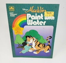 Vintage 1992 Golden Disney Aladdin Paint W Water Easy Tear Book Jasmine Rajah - £21.59 GBP
