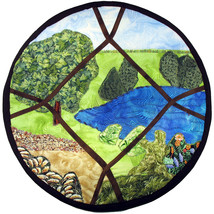 The Party Field from Bag End: Quilted Art Wall Hanging - $445.00