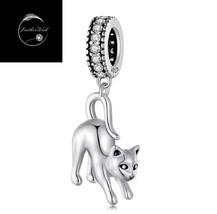 Cat Kitten Animal Family Charm Genuine Sterling Silver 925 For Bracelets Friend - £17.57 GBP