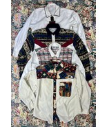 Vtg 80s 90s Lot Of 4 White Western Kitschy Rodeo Button Down Shirt Sz M ... - $338.23 MXN