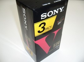 SONY VIVAX E-180Va 3pcs. Pack, video cassettes VHS tapes, brand new - £69.42 GBP