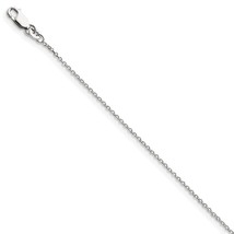 Sterling Silver Rhodium-Plated 1.25mm 2In Ext Cable Chain Necklace 18&quot; - £16.87 GBP