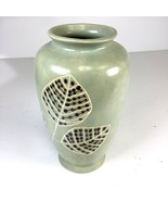 Vtg MCM Leaf Pottery Aqua Seafoam Green Turquoise 1968 Signed Vase 8.75”H - $63.15 CAD