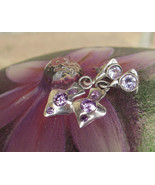 Fine silver heart earrings, 999 silver earrings, purple earrings, pmc je... - £16.06 GBP