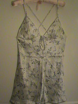 NWT Victoria&#39;s Secret sz-S white gray cami slip silk teddy sexy X-back l... - $44.00