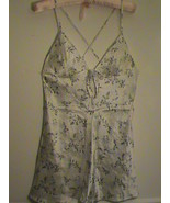 NWT Victoria&#39;s Secret sz-S white gray cami slip silk teddy sexy X-back l... - £34.59 GBP