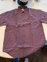 Field Gear mens short sleeve button down shirt, red white and blue, size M - $34.65