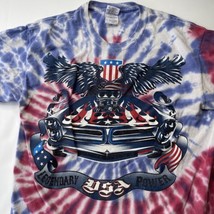 Muscle Car America T Shirt Men Sz M Legendary Power Eagle Tie Dye Red Wh... - $13.99