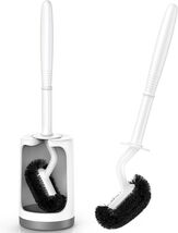 HAMITOR Toilet Bowl Brush Holder Set: Curved Design with Holder for Deep... - $15.84