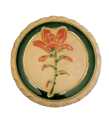 Tile Stoneware Food Flower Handmade Ashley&#39;s Handcrafts Round 6&quot; Signed ... - £21.10 GBP