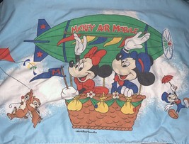 Vintage Mickey Mouse Air Mobile Pillow Case Standard Sz Minnie Chip N Dale - £7.58 GBP