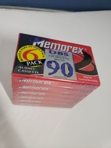 6 NEW Sealed Memorex 90 DBS Type I Normal Bias Blank Cassette Tapes - $13.86