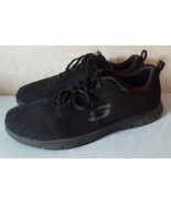 Skechers Black Work Sneakers Slip Resistant Womens Sz 8.5 Memory Foam Sh... - $458.09 MXN