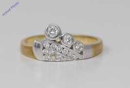 18k Two Tone Gold Round Triangular diamond set ring (0.28 Ct H VS Clarity) - £714.05 GBP