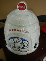 Coca Cola Igloo Cookie Jar Polar Bears 2005 Coke Serve Cold - $19.99