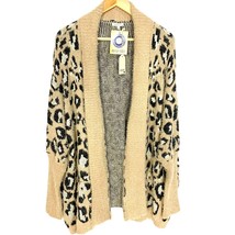 Jodifl Womens Cheetah Print Open Cardigan Sweater Long Sleeve Size Large New - £35.03 GBP
