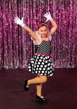 Polka Dot Costume Dress Minnie Mouse Girl&#39;s M 8-9 Halloween Dance Medium - £20.33 GBP