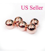 1pc 14k  rose gold 10 mm round polish loose bead 10MM  Hole size 3.3 mm - £55.39 GBP