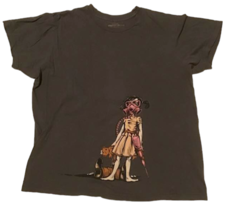 Mask Girl Face Teddy Bear Giant Needle Graphic T Shirt Adult Large Vinta... - $34.60