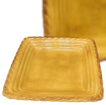 Artimino Tuscan Countryside Yellow Handcrafted Stoneware square Salad Plate - $17.00