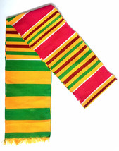Kente Stole Handwoven Kente Scarf Asante Sash African Textile African Art Cloth - £24.12 GBP