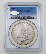 1880 $1 Silver Morgan Dollar Graded by PCGS as MS63+ - £116.49 GBP