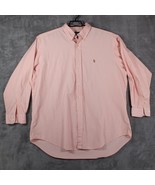 Ralph Lauren Shirt Men 17.5 34/35 Peach Oxford Striped Classic Fit Butto... - £13.54 GBP