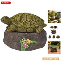 Outdoor Turtle Key Hider Waterproof Security Lock Box Durable Resin Yellow - $40.54