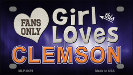 This Girl Loves Clemson Novelty Mini Metal License Plate Tag - £11.95 GBP