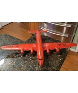 LARGE MARX AMERICAN AIRLINES AA NC-2100 RED AIRPLANE METAL 1950S - $542.39 CAD