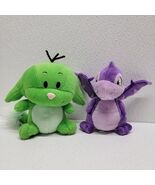 Neopets Green Kacheek 2004 Plush &amp; Purple Scorchio 2008 Plush - $540.26 MXN