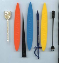 Braniff International Airways 7 Different Swizzle Sticks Sword Surfboards - £52.66 GBP