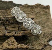 1.45 KT 14k Placcato Oro Bianco Rotondo Diamanti Finti Matrimonio Fascia Ring - £77.98 GBP