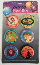 Vintage Party Favors Disney Lot of 6 Button 2 1/8 in Pins LION KING - £15.56 GBP