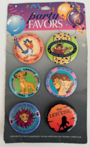 Vintage Party Favors Disney Lot of 6 Button 2 1/8 in Pins LION KING - £15.45 GBP