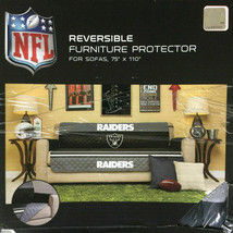 Las Vegas Raiders Sofa Protector Cover 75&quot; x 110&quot; Reversible Gray Black - £43.75 GBP