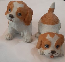 2 Vintage Homco Figurines - Beagle Puppies, #1407 - $37.88 MXN