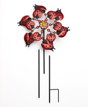 Spiral Ladybug Wind Spinner Yard Stake Lawn Garden Art Decor ~ Keep Pests Away - £22.36 GBP