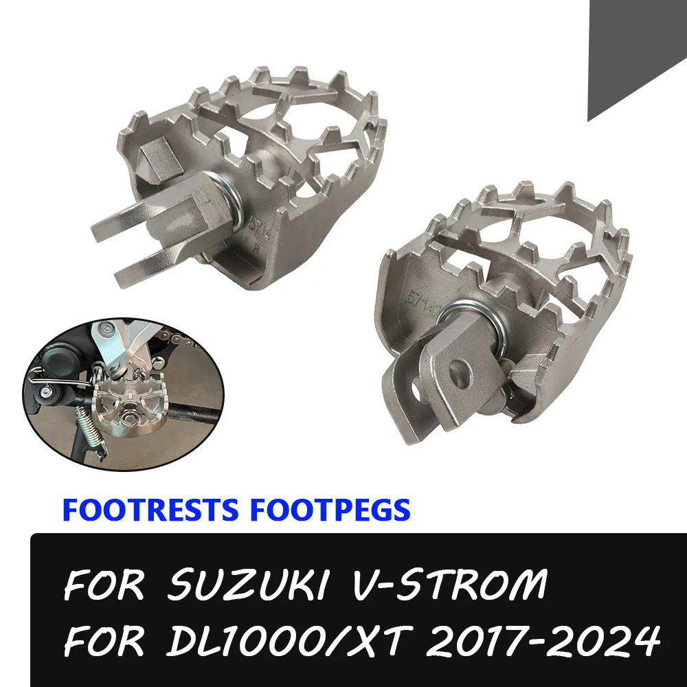 Motorcycle Footrests Footpegs Foot Rests Pegs Plate Pedal For SUZUKI DL1000 - $58.73