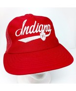 *READ* VTG Indiana Hoosiers Made in USA Puffy Print Trucker Mesh Snapbac... - $19.95