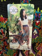 Bila Boho Handkerchief Asymmetrical Colorful Ladies Long Skirt New With Tags XL - £26.64 GBP