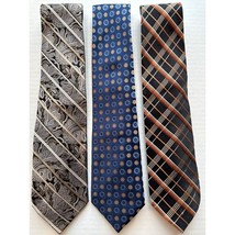 PRONTO UOMO Couture Tie Silk Designer Geometric Medallion Blue Handmade 61x3.5 - £43.81 GBP