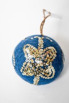 Hallmark Blue Fuzzy Beaded Globe  1HGO3043 Gift Ornament 2023 - £7.73 GBP