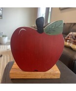 Vtg Large Wooden Napkin Holder~Rustic County Kitchen Apples - $11.30