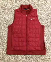 Nike Vest Womens Medium Red Therma-FIT Running Puffer Reflective Synthet... - $28.59