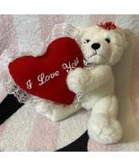 SKM Enterprises Inc. Valentine&#39;s Day Stuffed Animal Teddy Bear Heart Plu... - £14.11 GBP