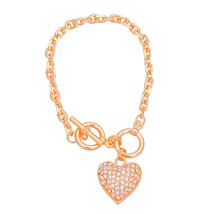 Gold Chain 3D Heart Bracelet - $30.49