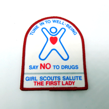 Vintage Girl Scout Patch Badge 4x5 Inch SAY NO TO DRUGS SALUTE FIRST LAD... - $145.57 MXN