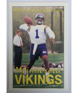 1994 Minnesota Vikings Football Schedule Warren Moon BOB&#39;s Sports Cafe - $4.10 CAD