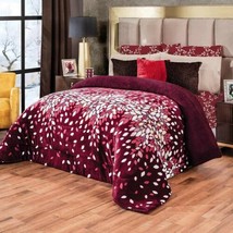 LEAVES TINTO FLANNEL EXTRA SOFT BLANKET VERY SOFTY THICK AND WARM QUEEN ... - £59.49 GBP